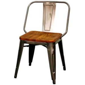 Brian Metal Side Chair Gunmetal by New Pacific Direct