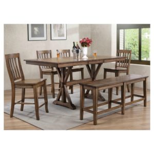Carmel 6-Piece Tall Dining Set (Rustic Brown) by Winners Only