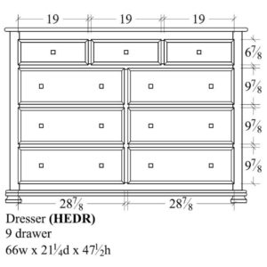 Havenridge 9 Drawer Dresser by Amish Crafted by Noah Bontrager