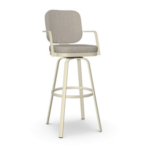 Dorsey 13 Swivel Stool (without memory return) Upholstered Seat and Backrest with Metal Armrests by Amisco