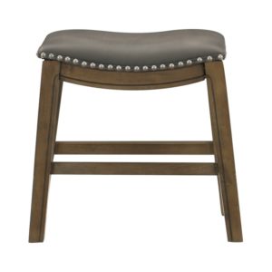 Roxy Saddle Seat Barstool by Homelegance (Gray) – Your Choice 18″ Dining or 24″ Counter