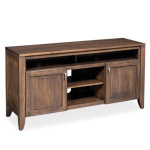 Justine 62″ Solid Brown Maple TV Console w/ Sound Bar Shelf by Simply Amish