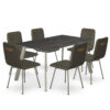 5-Piece Dining Set w/Lidya Table Top (Lidya) and Shimmer/Titanium (Bray) Chairs by Amisco