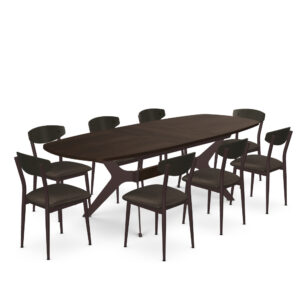 7-Piece Dining Set w/Porter Birch Table Top (Boomerang) and Ganache/Oxidado (Hint) Chairs by Amisco