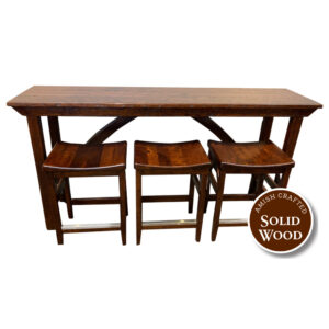 4-Piece Solid Cherry (B&O Railroad) Amish Crafted Console Counter Height/Bar Table Set by Simply Amish