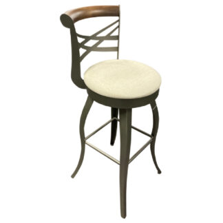 Whisky 26″ or 30″ Swivel Stool w/ Cushion Seat (Mineral/Biscuit) ~ 41512 by Amisco