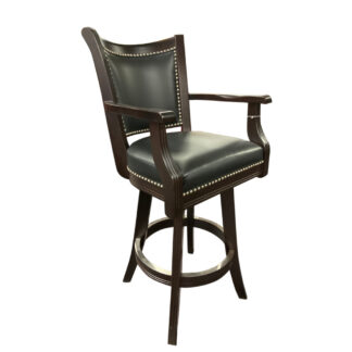 Grand Montana 30″ Beechwood Swivel Stool w/Arms (Chestnut/Ramanza Hershey Leather) – by JS Products