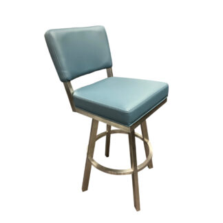 Miami 26″ or 30″ Swivel Stool (Brushed Stainless/Dillon Williamsburg) ~ by Wesley Allen