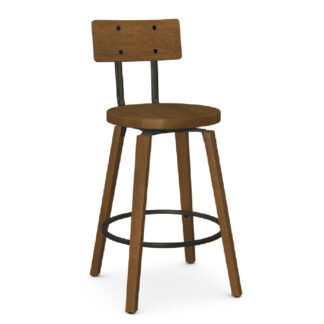 Esteban Swivel Stool (Wood Seat/Backrest/Legs) ~ 41273B by Amisco
