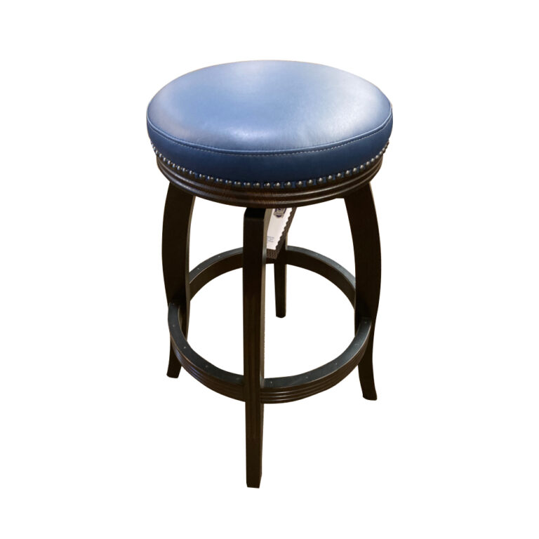 4801 30″ Solid European Beachwood Swivel Backless Barstool (Espresso/Royal Blue Leather) by JS