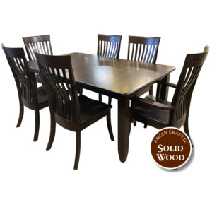 7-Piece Solid Oak (Buckeye/Christy) Amish Crafted Dining Set by Hermie’s