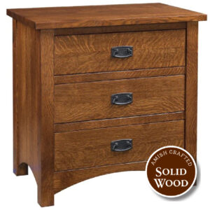 Claremont Solid Quartersawn White Oak Amish Crafted 3 Drawer Nightstand (OCS 117 Asbury) by Nisley
