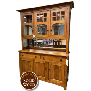 Classic Solid Quartersawn Oak 2 PC 56″ Buffet & Hutch (Michaels Cherry) by Amish Crafted by Noah Bontrager