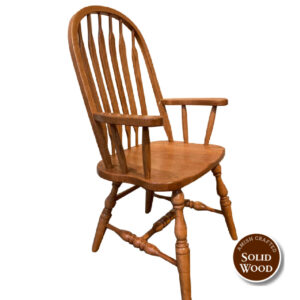 High Back Solid Oak Amish Crafted Arm Chair (OCS 102 Fruitwood) by Horseshoe Bend