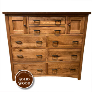 Manhattan Solid Rustic Hickory Amish Crafted 8 Drawer His & Hers Chest (OCS 117 Asbury/OCS 110 Medium) by Nisley