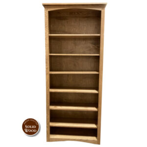 Shaker Solid Oak Amish Crafted 84″ Bookcase (OCS 102 Fruitwood) by Ashery Oak