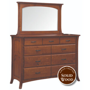 Fenton Solid Oak Amish Crafted Dresser with Mirror (OCS 113 Michaels Cherry) by Noah Mast
