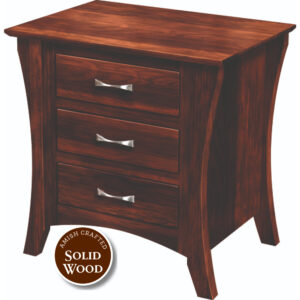 Fenton Solid Sap Cherry Amish Crafted 3 Drawer Nightstand (OCS 117 Asbury) by Noah Mast
