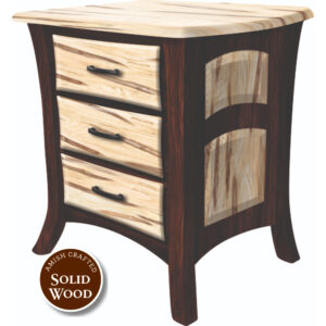 Fenton Wormy Maple Two Tone Rustic Walnut Amish Crafted 3 Drawer Nightstand (Natural) by Noah Mast