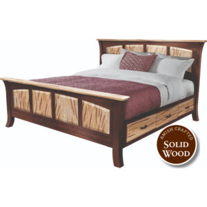 Fenton Wormy Maple Two Tone Rustic Walnut Amish Crafted Queen Bed (Natural) by Noah Mast