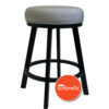 Miramar 26" or 30" Backless Outdoor Swivel Barstool (Matte Black/Canvas Granite) by Wesley Allen