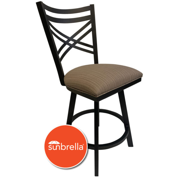 Raleigh 26" or 30" Outdoor Swivel Barstool (Sun Bronze/Linen Sesame) by Wesley Allen