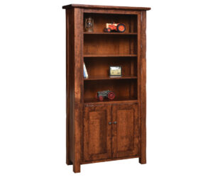 Hand Hewn Bookcase with Doors by Ashery Oak