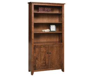 Modern Mission Bookcase with Doors by Ashery Oak