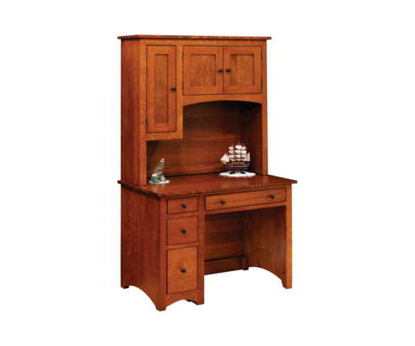 Modern Shaker Student Desk with Hutch by Ashery Oak