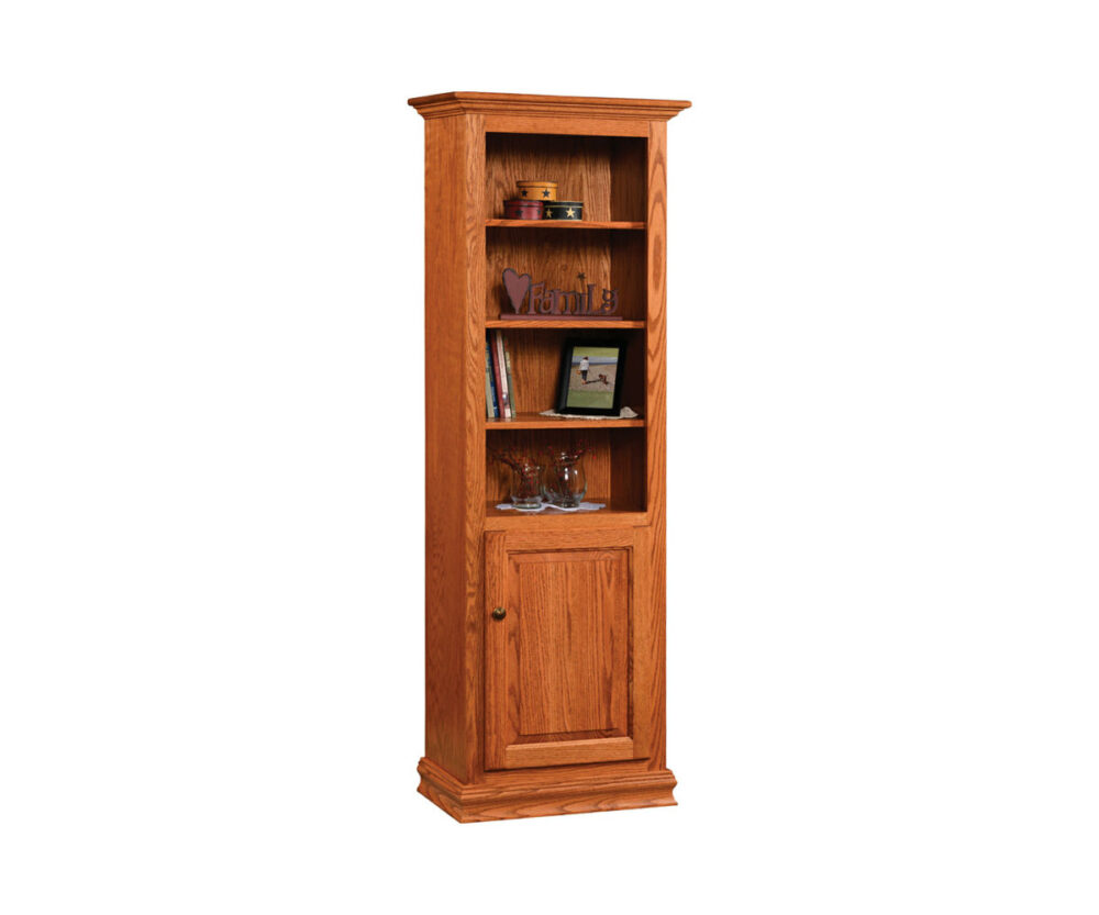Traditional Bookcase with Doors by Ashery Oak Lou Rodman's Barstools & Dining Superstore