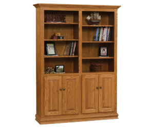 Traditional Bookcase with Doors by Ashery Oak