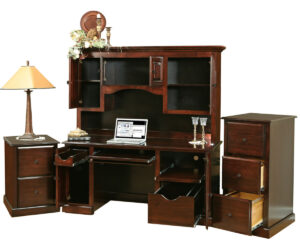 Traditional Desk with Hutch by Ashery Oak