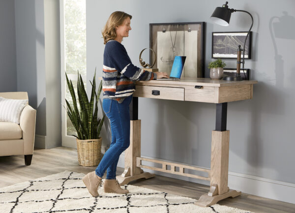 Craftsman Electric Sit-to-Stand Writer's Desk by Forks Valley