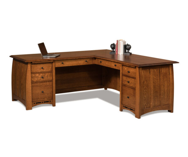 Boulder Creek L Desk Base by Forks Valley