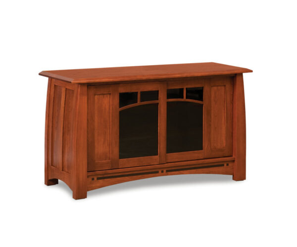 Boulder Creek Media Stand with Glass Doors by Forks Valley
