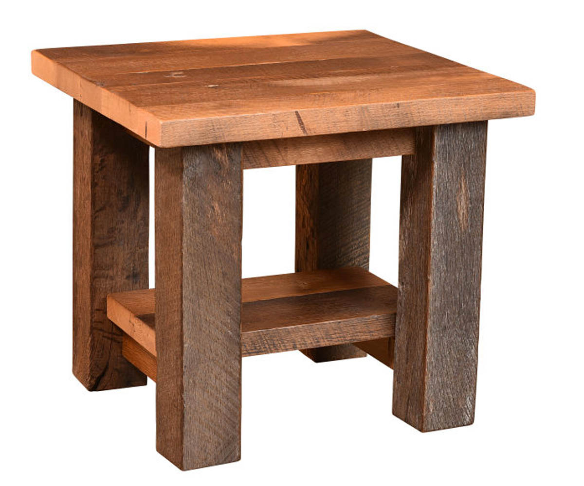 Almanzo End Table with Shelf by Urban Barnwood