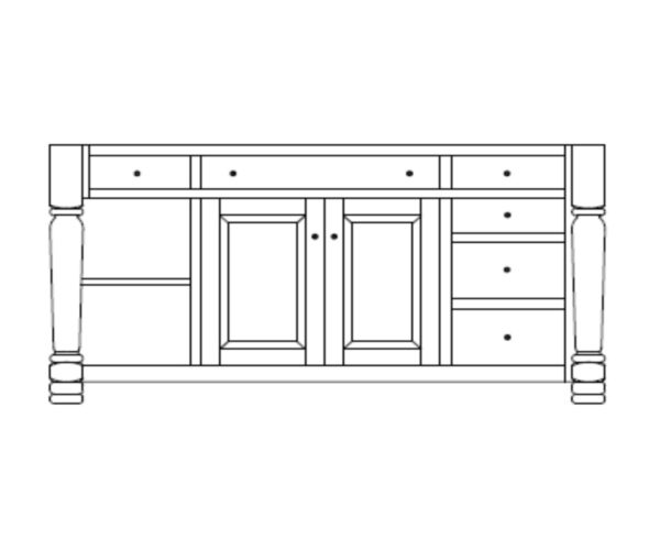 Turned Leg Island by Nisley Cabinets LLC