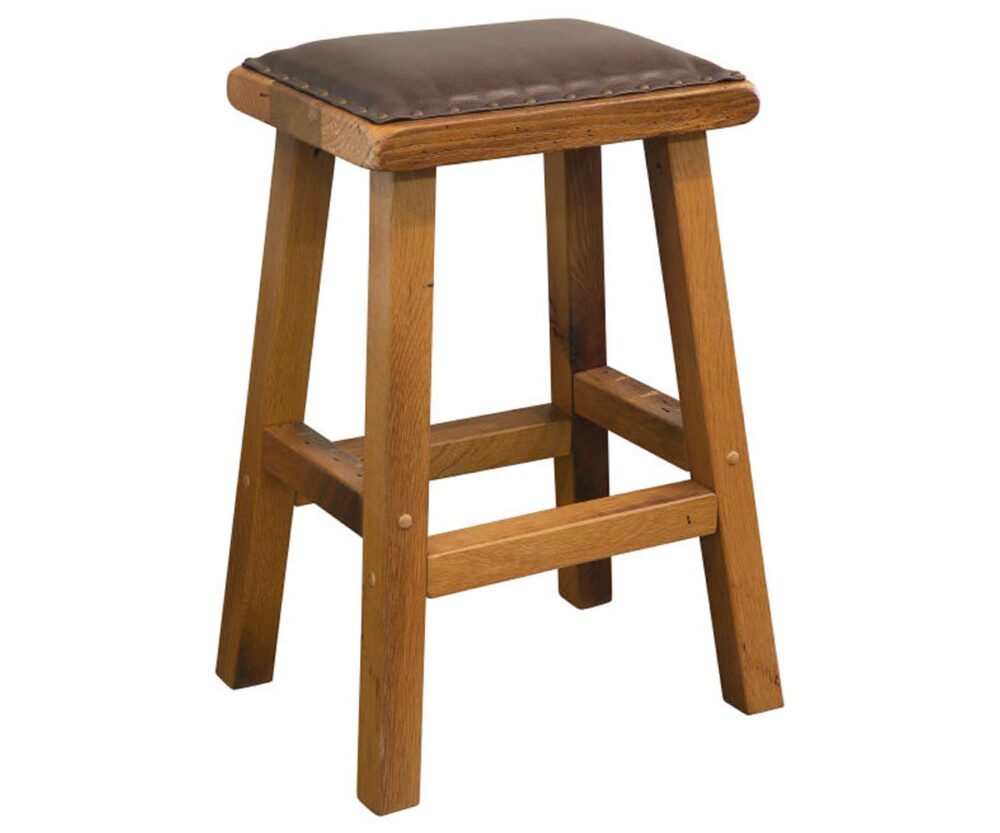 Bar Stool with Leather Seat by Urban Barnwood Lou Rodman's Barstools