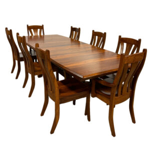 9-Piece Mason Amish Crafted Solid Elm Dining Set