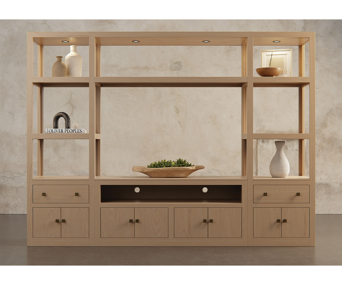 Modern Entertainment Center by Timberside Woodworking