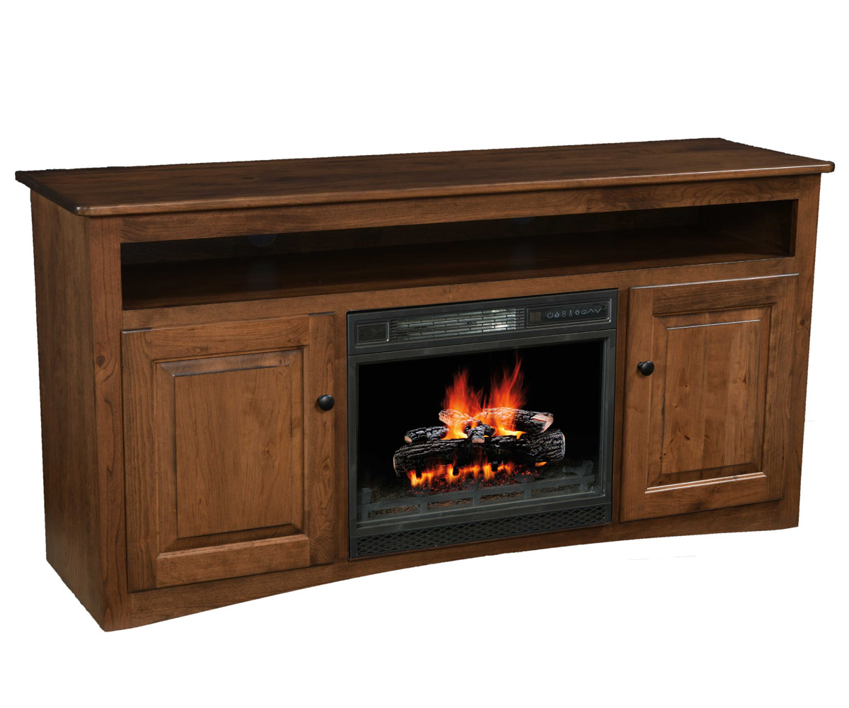 Economy TV Stand with Fireplace by Ashery Oak