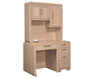 Europa Single Pedestal Desk With Hutch by Ashery Oak