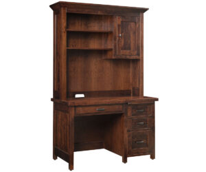 Sante Fe Single Pedestal Desk With Hutch by Ashery Oak