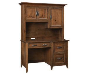 Ventura Single Pedestal Desk With Hutch by Ashery Oak
