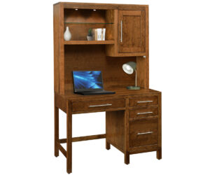 Vienna Single Pedestal Desk With Hutch by Ashery Oak