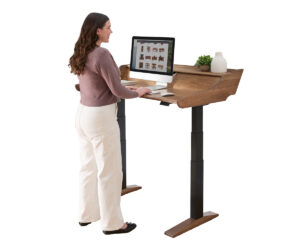 Paris Electric Sit to Stand Writer’s Desk by Forks Valley Woodworking