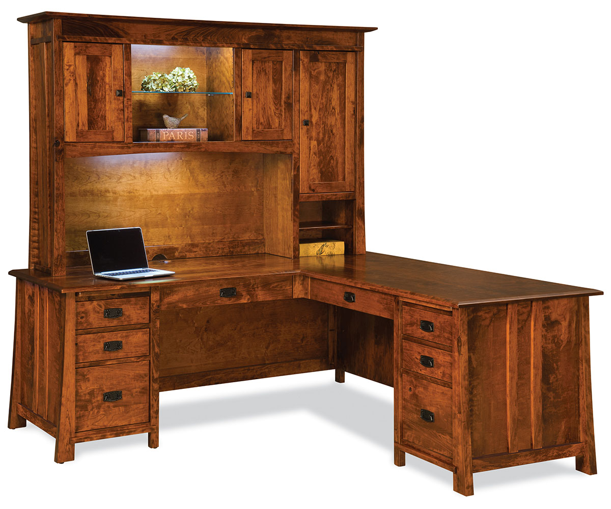 Grant L Desk And Hutch by Forks Valley Woodworking