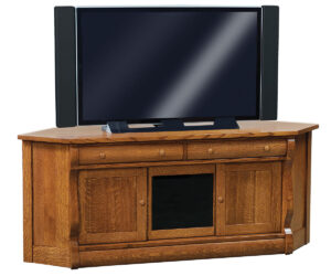 Old Classic Sleigh Corner Media Console by Forks Valley Woodworking