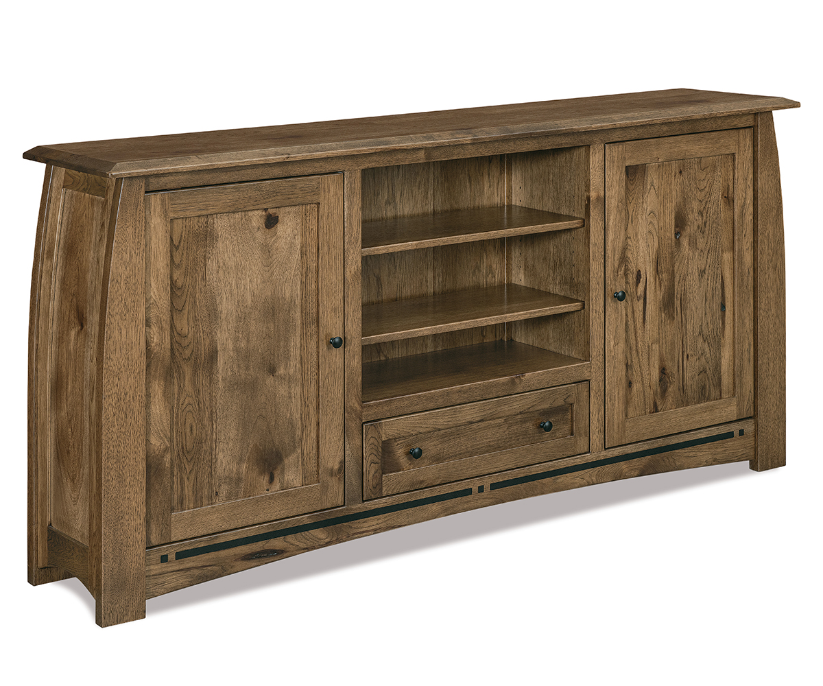 Boulder Creek Media Stand - 71"W by Forks Valley Woodworking