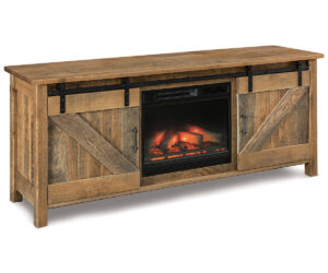 Houston Media Stand With Fireplace by Forks Valley Woodworking